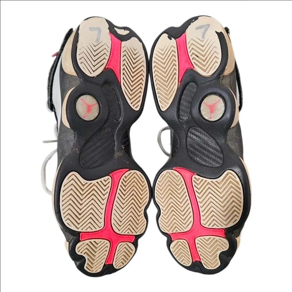 Nike Air Jordan 6 Rings Kids 5Y Wolf Grey Pink Flash Sneakers 323399-009